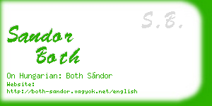 sandor both business card